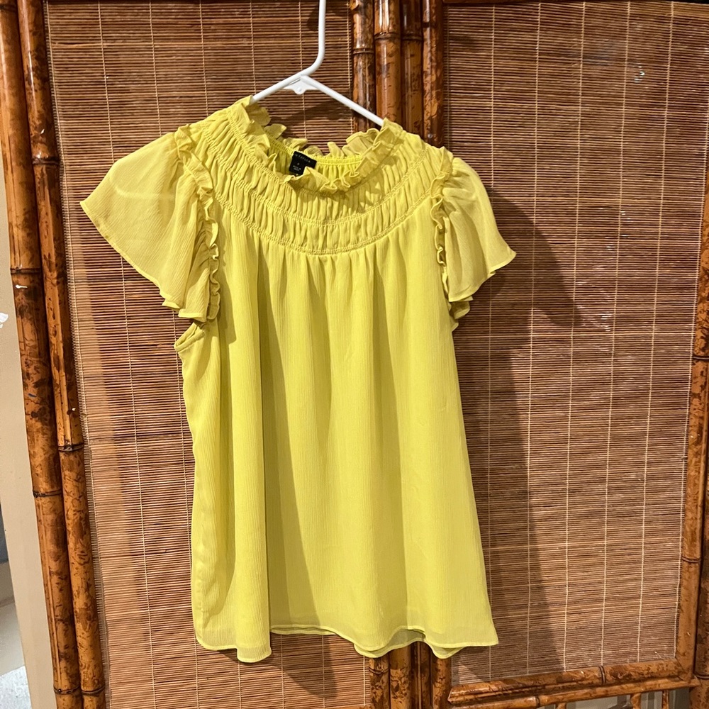 Ann Taylor yellow ruffle blouse